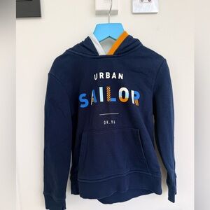Okaidi Urban Sailor Navy Hoodie for Kids - Nautical Graphic Sweatshirt